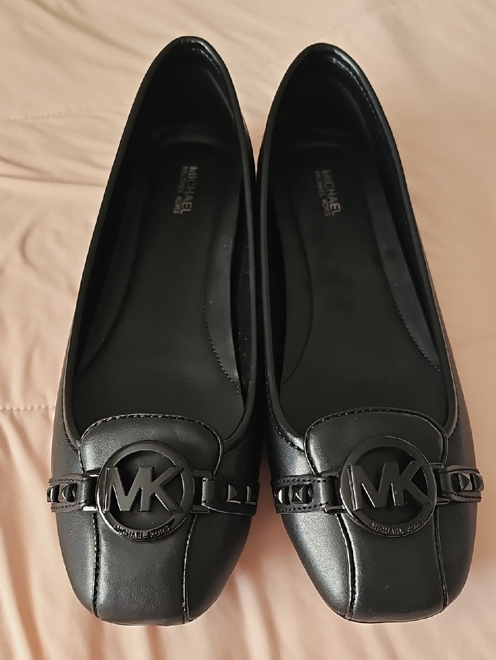 Michael Kors Fulton Black Logo Leather Ballet Flats, W11